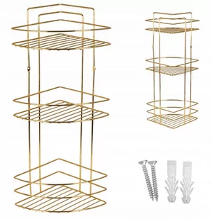 Półka Narożna 3-Poziomowa Złota Mx0963 Metlex - Półki do salonu - miniaturka - grafika 1