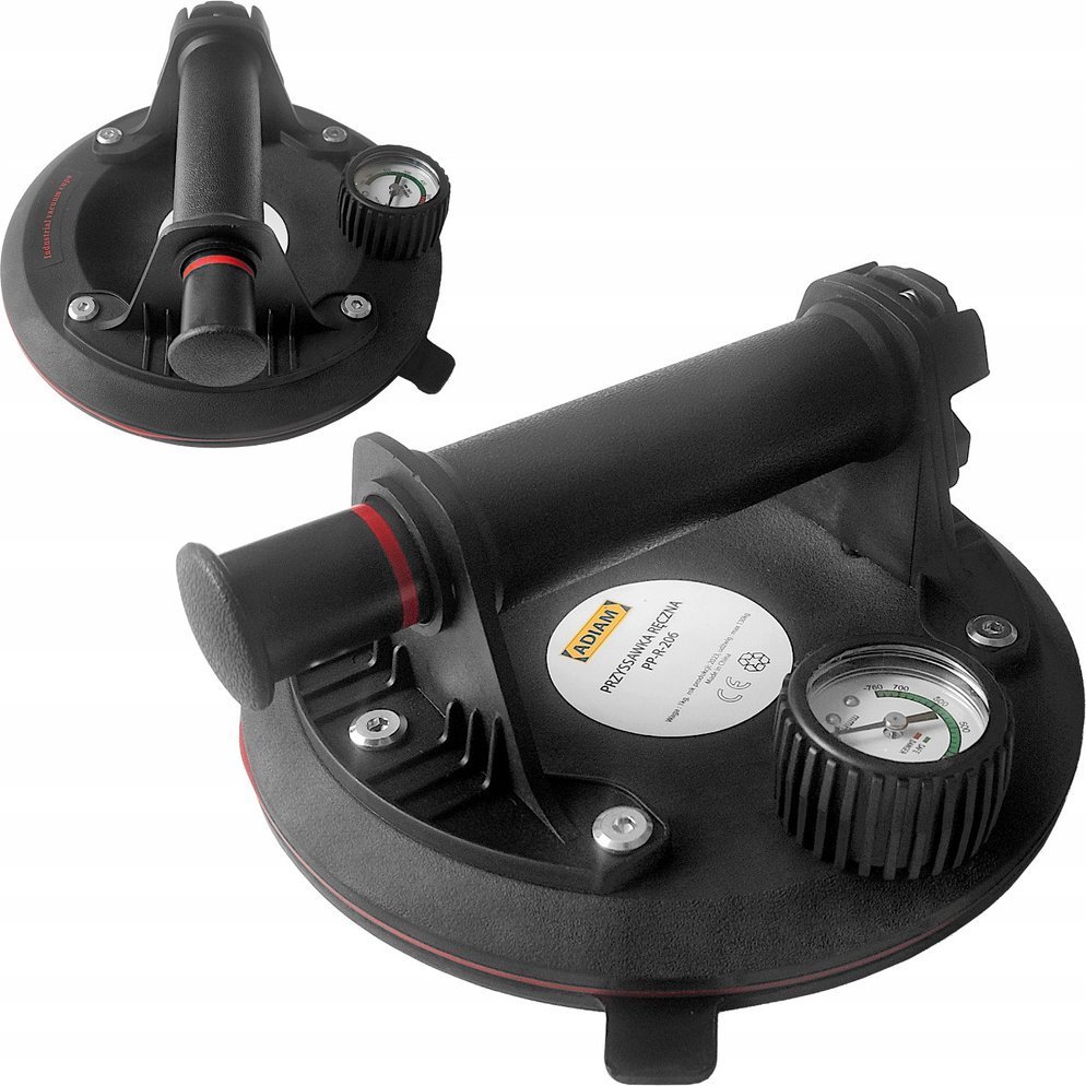 Przyssawka ręczna z manometrem 130kg Adiam PP-R-206