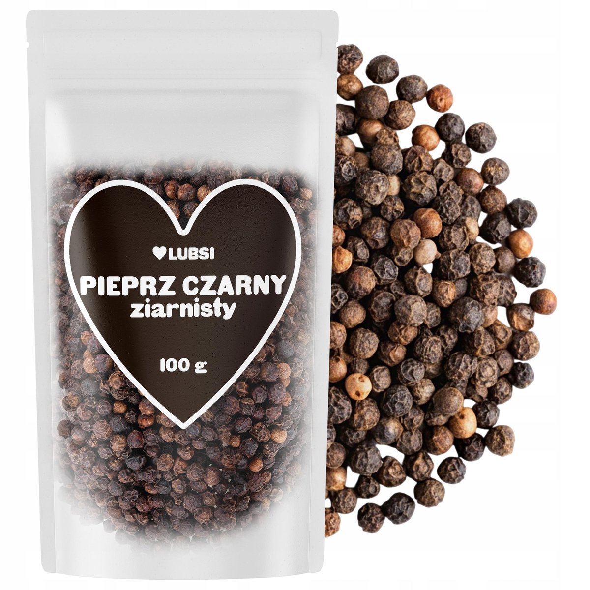 Pieprz czarny ziarnisty przyprawa 100g LUBSI naturalny aromatyczny ziarno