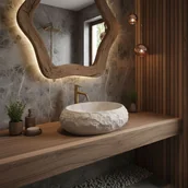 Umywalki - Rea Umywalka nablatowa Rea Mika Beige - miniaturka - grafika 1