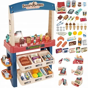 SKLEP SUPERMARKET DLA DZIECI STRAGAN KASA LODY DŹWIĘKI + 55 AKC. MATADI - Zabawy w naśladowanie dorosłych - miniaturka - grafika 1