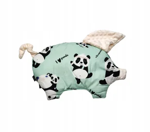 La Millou Poduszka Sleepy Pig - I Love Panda Mint - Ecru - Kołdry i poduszki dla dzieci - miniaturka - grafika 1