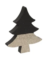 Ozdoby bożonarodzeniowe - FIGURKA DREWNIANA CHOINKA CZARNO-ZŁOTA 10x1,5x12 cm - miniaturka - grafika 1