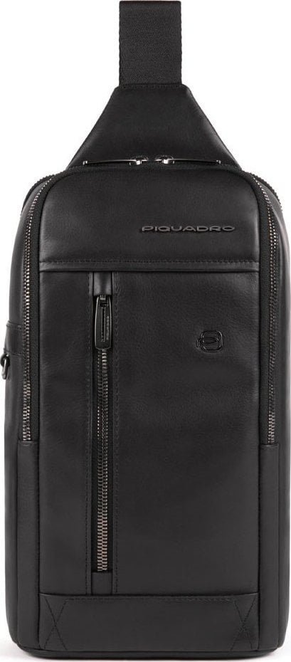 Piquadro Piquadro, Monospalla, Leather, Backpack, Black, Mono Sling, For Men, 19 x 32 x 8 cm For Men