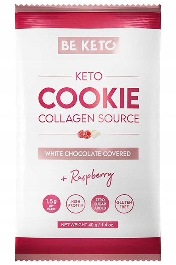 BeKeto Ciastko Keto – Biała Czekolada & Malina 40g