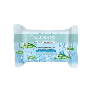 Clinians Hydra Plus - chusteczki do demakijażu z aloesem (25 szt.) - Kremy do twarzy - miniaturka - grafika 1