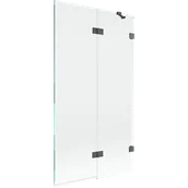 Parawany nawannowe - Mexen Lunar parawan nawannowy 2-skrzydłowy prawy 100 x 150 cm, transparent, gun gray szczotkowany - 897-100-100-66-00-P - miniaturka - grafika 1