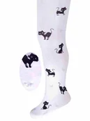 Rajstopy dziecięce - Niemowlęce dziewczęce skarpetki kotki białe Milusie - MILUSIE - miniaturka - grafika 1