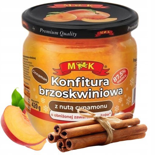 MK Konfitura Brzoskwiniowa z Nutą Cynamonu Tradycyjna Słodycz Owoce 420g