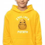 Bluzy dla dziewczynek - Bluza Dziecięca Z Kapturem Bawełniana 116 Cm I Feel Like A Potato Wzory - miniaturka - grafika 1