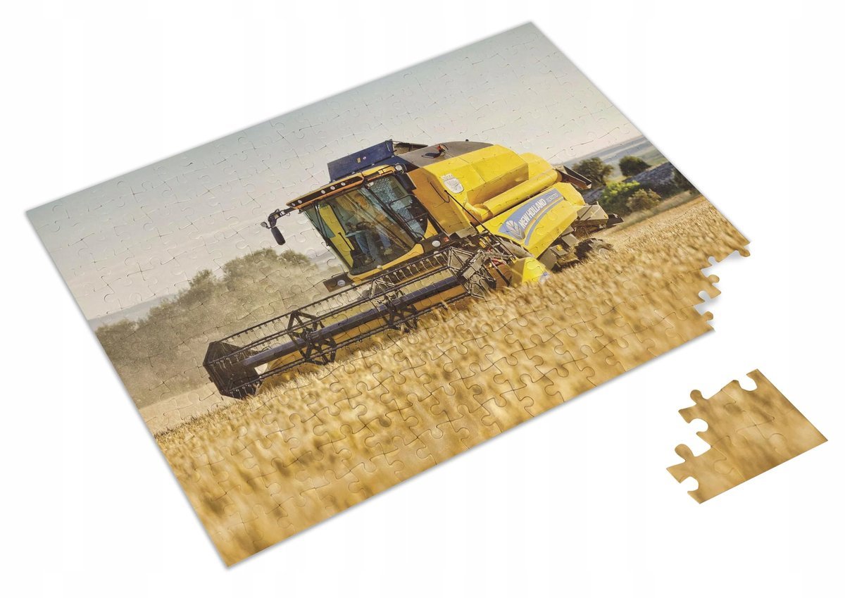 Puzzle Żółty Kombajn New Holland + Imię pudełko A3 252 el. #3