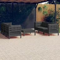 Meble ogrodowe - vidaXL 7-cz. zestaw wypoczynkowy do ogrodu, antracytowe poduszki - miniaturka - grafika 1