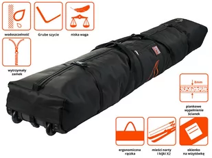 Pokrowiec na 2 pary nart na kółkach SnowSport Prestige Double Ski Bag Roller - Sporty zimowe - akcesoria - miniaturka - grafika 1
