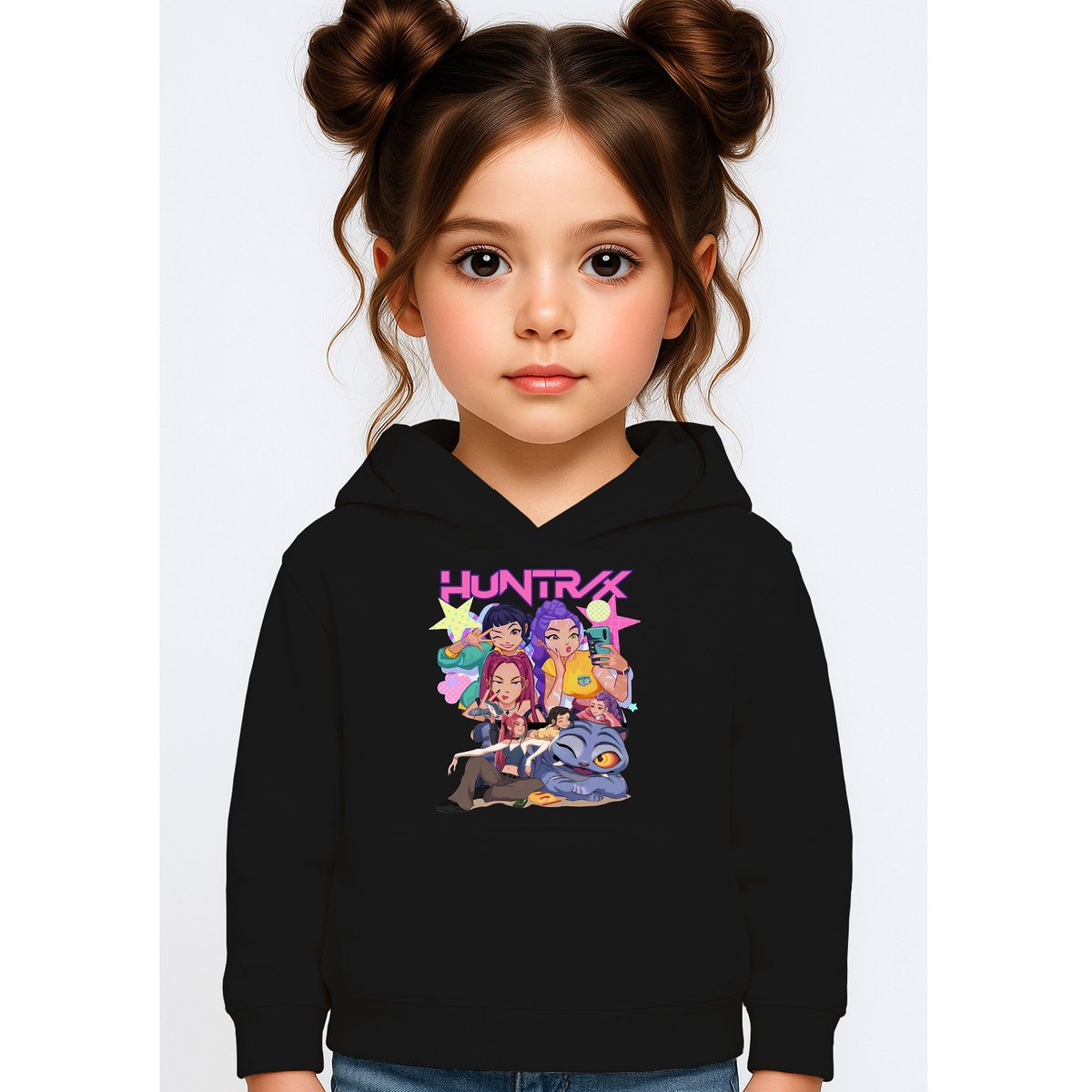 BLUZA DZIECIĘCA KPOP DEMON HUNTERS HUNTRIX 146-152 Z KAPTUREM BAWEŁNIANA