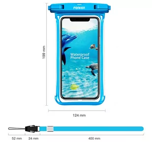 2x Etui wodoodporne wodoszczelne case na telefon Fonken uniwersalne IPX8 do 6.5 Niebieskie - Etui i futerały do telefonów - miniaturka - grafika 4