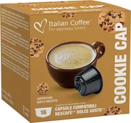 Kawa w kapsułkach i saszetkach - Italian Coffee Cappuccino al BISCOTTO 16 kapsułek do Dolce Gusto - miniaturka - grafika 1