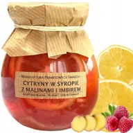 Syropy i koncentraty owocowe - Cytryna w syropie z malinami i imbirem 100% naturalna bez konserwantów - miniaturka - grafika 1