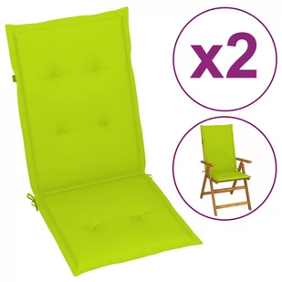 vidaXL Lumarko Poduszki na krzesła ogrodowe, 2 szt., jasnozielone, 120x50x4 cm 314119 - Poduszki ogrodowe - miniaturka - grafika 1