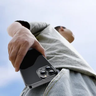 Baseus Frosted Glass Case etui pokrowiec do iPhone 13 Pro sztywna obudowa z żelową ramką czarny (ARWS000401) - Etui i futerały do telefonów - miniaturka - grafika 14