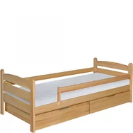 Łóżka dla dzieci i młodzieży - Łóżko 90 x 200 ze Stelażem Mauricius Dolmar Sosna Barwiona na Orzech - miniaturka - grafika 1