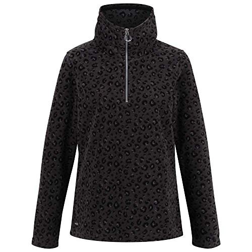 Regatta Damska kurtka Leela High Neck Half Zip Casual kurtka polarowa, Blk Leopard, 12 - Bust 36