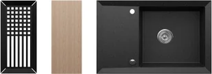 Zlewozmywak granitowy Kernau KGS Y 6078 1B1D Black Metallic Darmowa dostawa od 99 zł! - Zlewozmywaki - miniaturka - grafika 1