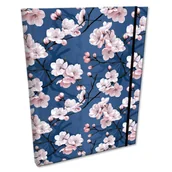 Notesy i bloczki - Notes B6 w kratkę z gumką Soft Touch Kwiat Wiśni - miniaturka - grafika 1