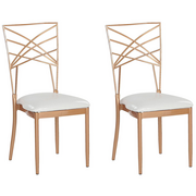 Krzesła - BLmeble Zestaw 2 krzeseł do jadalni złoty GIRARD 4251682236102 - miniaturka - grafika 1