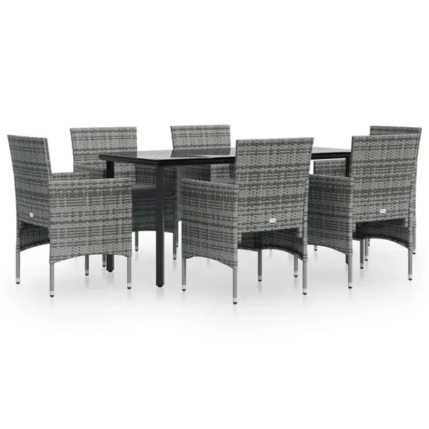Zestaw Ogrodowy z Rattanu PE, Stół 160x80x74 cm, Krzesła 53x58x84 cm, Cz