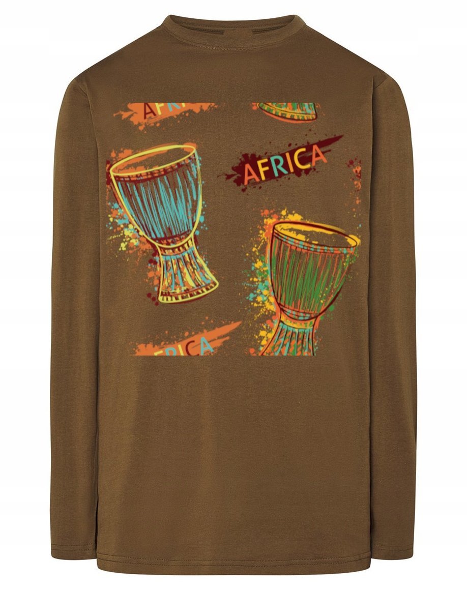 Longsleeve męski nadruk bębenki Afryka r.L