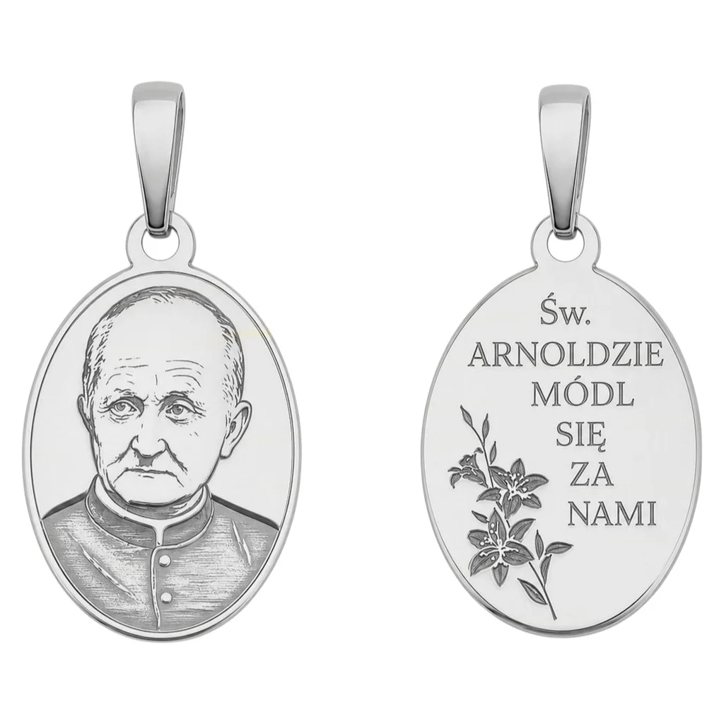 Medalik srebrny Ag 925 rodowany Św. Arnold MDC136R