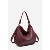 Torebki damskie - Klasyczna Elegancka Shopperka Torebka Damska Czerwona LUIGISANTO - miniaturka - grafika 1