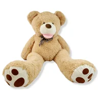 Maskotki i pluszaki - Miś gigant XXL TEDDY z kokardą 160 cm beżowy - miniaturka - grafika 1