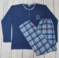 Piżamy damskie - Piżama męska długie spodnie długi rękaw XXL 2XL bawełniana - miniaturka - grafika 1
