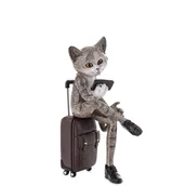 Figurki dekoracyjne - Figurka Kot W Podróży Na Prezent Wakacje Urlop - miniaturka - grafika 1