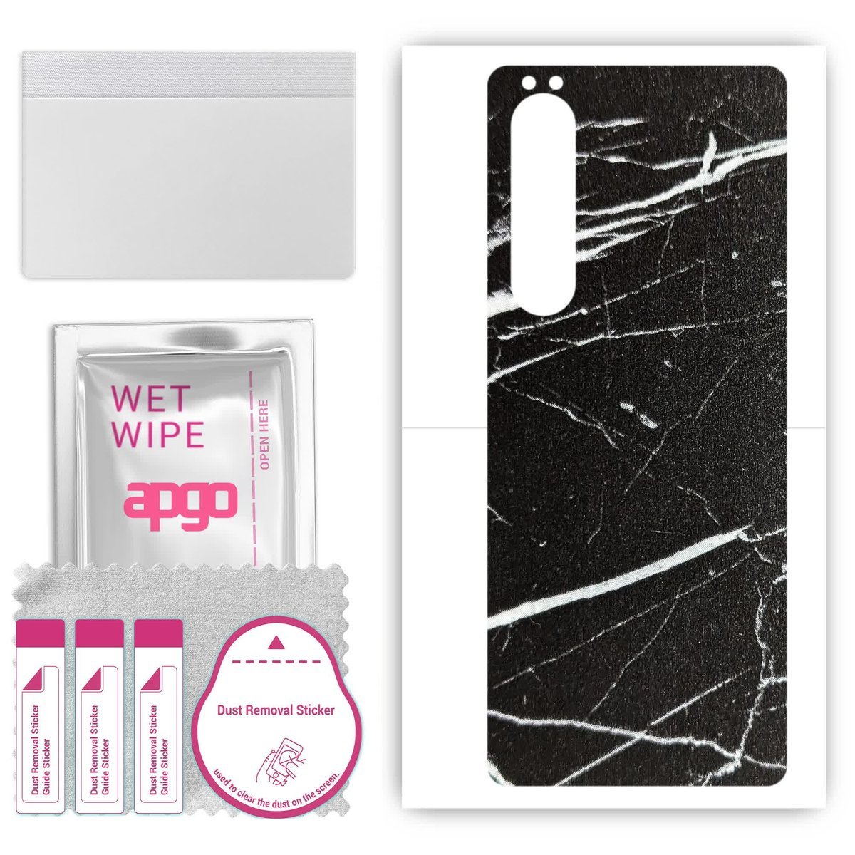 Folia naklejka skórka strukturalna na TYŁ do Sony Xperia 1 III SOG03 - Marmur Ciemny - apgo SKINS