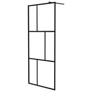 Ścianki i drzwi prysznicowe - vidaXL Lumarko Ścianka prysznicowa z hartowanego szkła, czarna, 90 x 195 cm 149153 - miniaturka - grafika 1