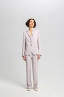 Marynarki i żakiety damskie - Elegancki żakiet z wiskozy szary - miniaturka - grafika 1