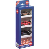 Samochody i pojazdy dla dzieci - Siku 6331, Zestaw prezentowy Race, Mercedes-AMG GT4, Audi RS 5 Racing i BMW M4, Z 6 pylonami, Zabawkowe samochody, Metal/tworzywo sztuczne, Wiele kolorów, Ze sportowymi obręczami i spojlerami 6331 - miniaturka - grafika 1