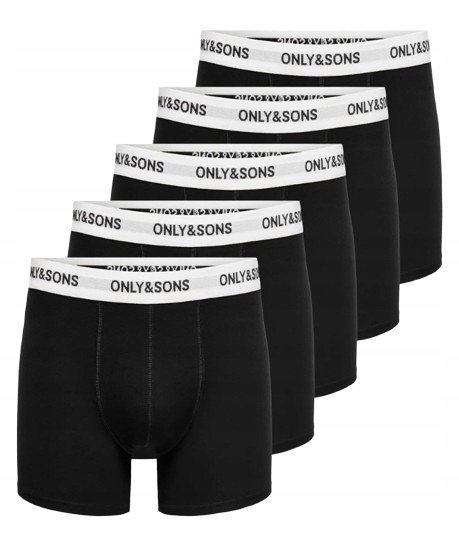 ONLY&SONS CZARNE BOKSERKI MĘSKIE Z BAWEŁNY Z LOGO NA PASKU XL KWA