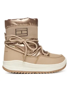 Tommy Hilfiger Śniegowce Snow Boot T3A5-34052-1474 S Beżowy - Buty dla dziewczynek - miniaturka - grafika 1