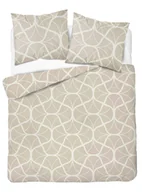 Pościel - Pościel satynowa 220x200 beżowa kremowa geometria Home Satin - miniaturka - grafika 1