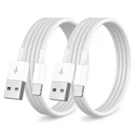 Kable USB - Kabel x2 zestaw 100cm Alogy przewód USB do Lightning Biały - miniaturka - grafika 1