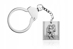 SREBRNY BRELOK ZE ŚW. KRZYSZTOFEM. Pr.925! - Akcesoria motoryzacyjne - miniaturka - grafika 1