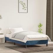Łóżka - vidaXL Rama łóżka, ciemnoniebieska, 80x200 cm, tapicerowana aksamitem - miniaturka - grafika 1