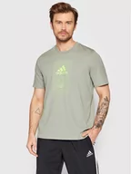 Koszulki męskie - Adidas T-Shirt Sustainable Bagde HE4845 Szary Regular Fit - miniaturka - grafika 1