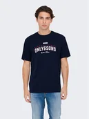 Koszulki męskie - Only & Sons T-Shirt Lenny 22028593 Granatowy Regular Fit - miniaturka - grafika 1