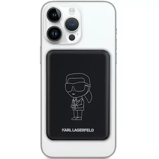 Karl Lagerfeld Powerbank indukcyjny KLPBM5KIOTTGK 5000mAh czarny/black NFT Outline Ikonik MagSafe - Powerbanki - miniaturka - grafika 2