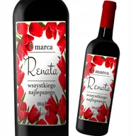 Akcesoria do pakowania - ETYKIETA WINO DZIEŃ KOBIET MAMY BABCI OKAZJE Y3 - miniaturka - grafika 1