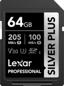 Karty pamięci - Karta Lexar Professional Silver Plus SDXC 64 GB Class 10 UHS-I/U3 V30 LSDSIPL064G-BNNNG - miniaturka - grafika 1